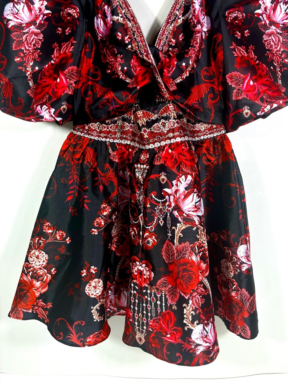 Camilla Sisterhood of the Rose Puff Sleeve Mini Dress Medium NWT - Picture 12 of 17